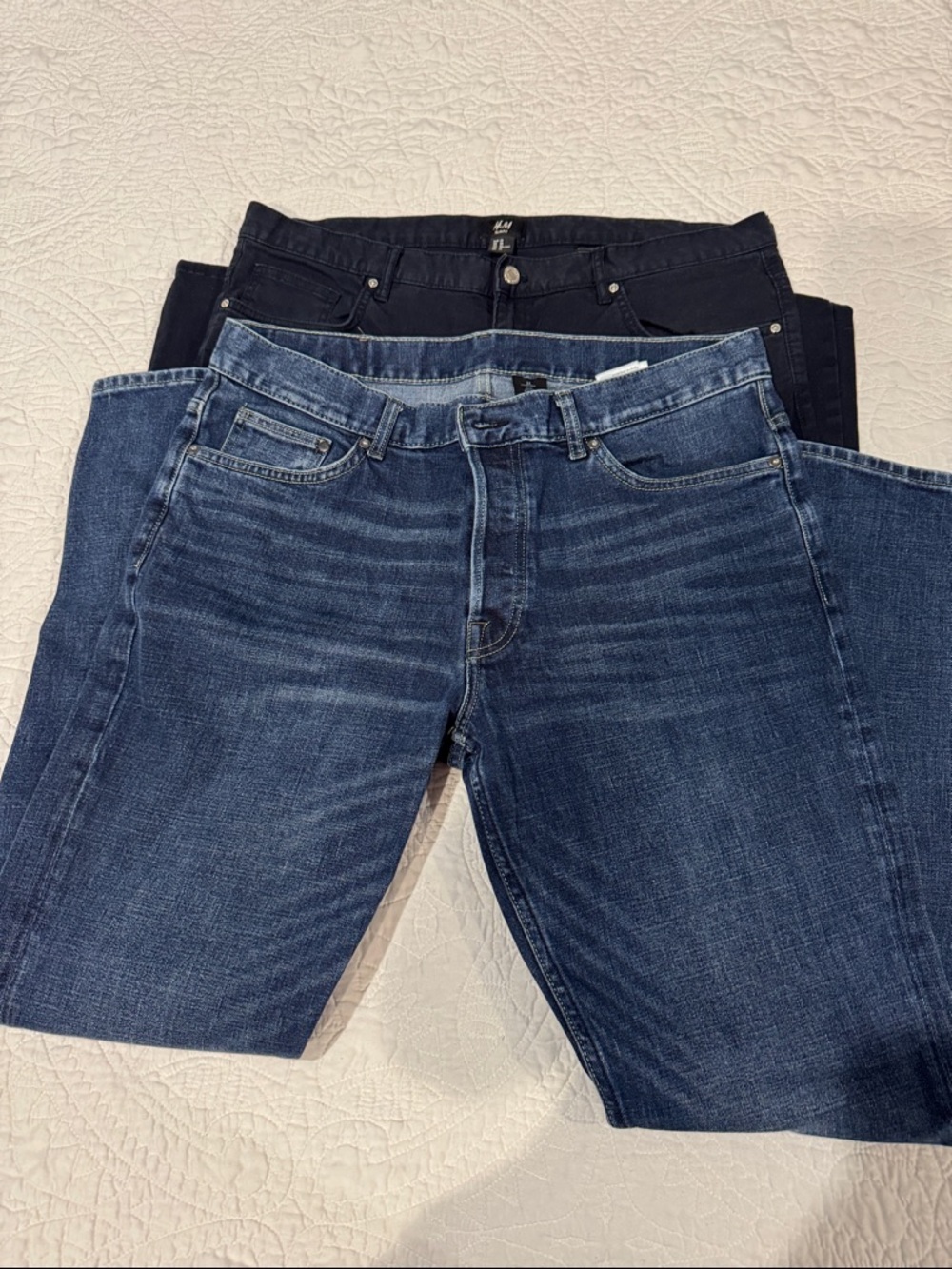 H&M Men's Jeans 2 Pair. 36x32 Slim fit. Dark Blue Denim Jeans